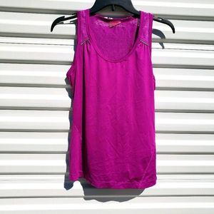Athleta purple tank top with pretty lace detail